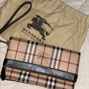 Burberry Haymarket Check Adeline Foldover Clutch